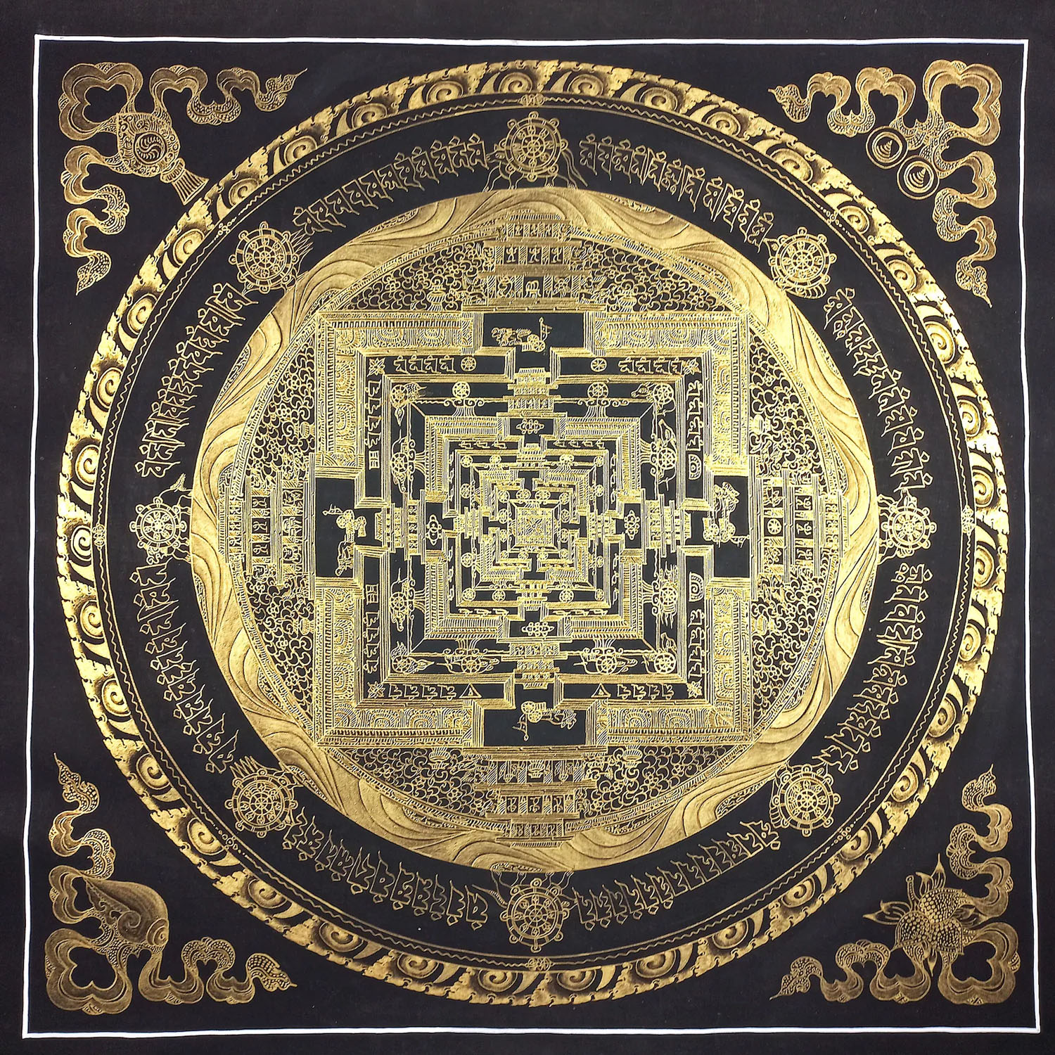 Original Kalachakra Dalai Lama Kalachakra Mandala Tibetan Thangka Painting